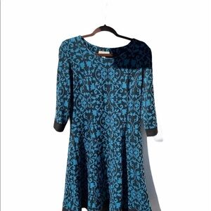 Appleseed a-line blue/black dress sz-pl